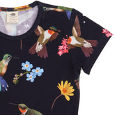 Hummingbirds Around Flowers-Flared Dress